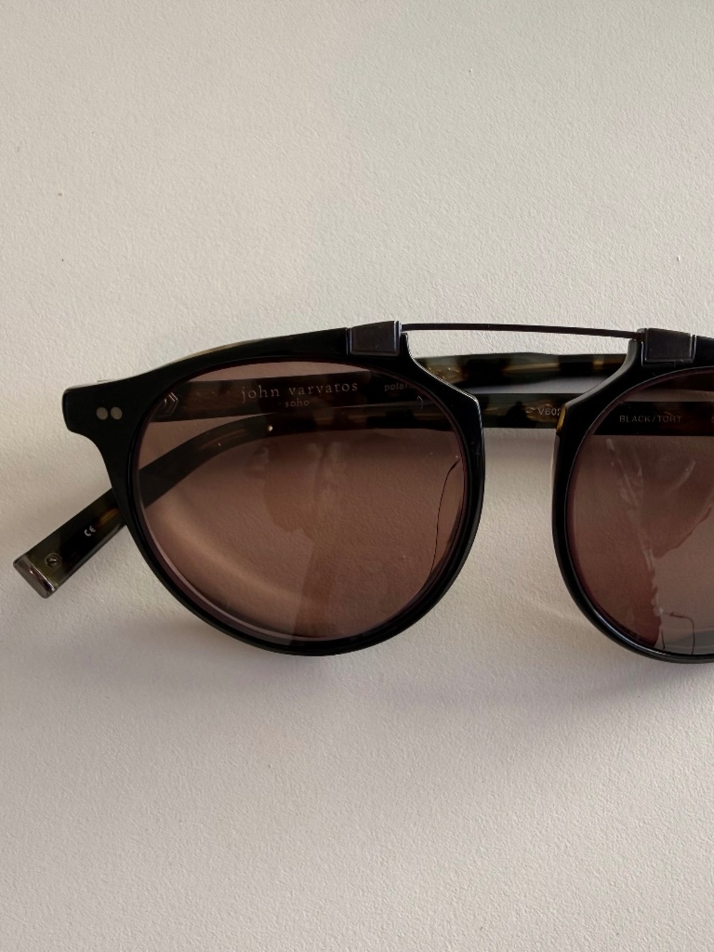 John Varvatos V602 Black & Tortoise Sunglasses